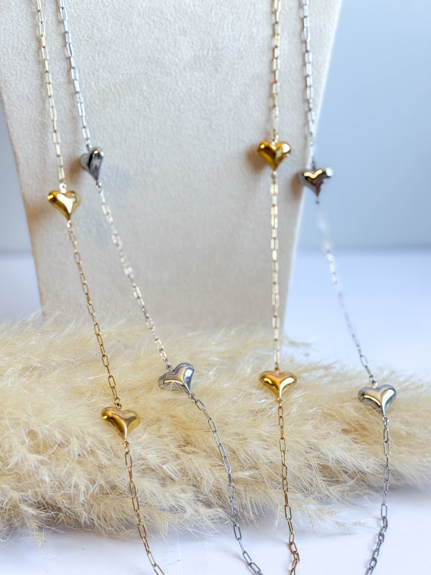 COLLANA cascata di cuori