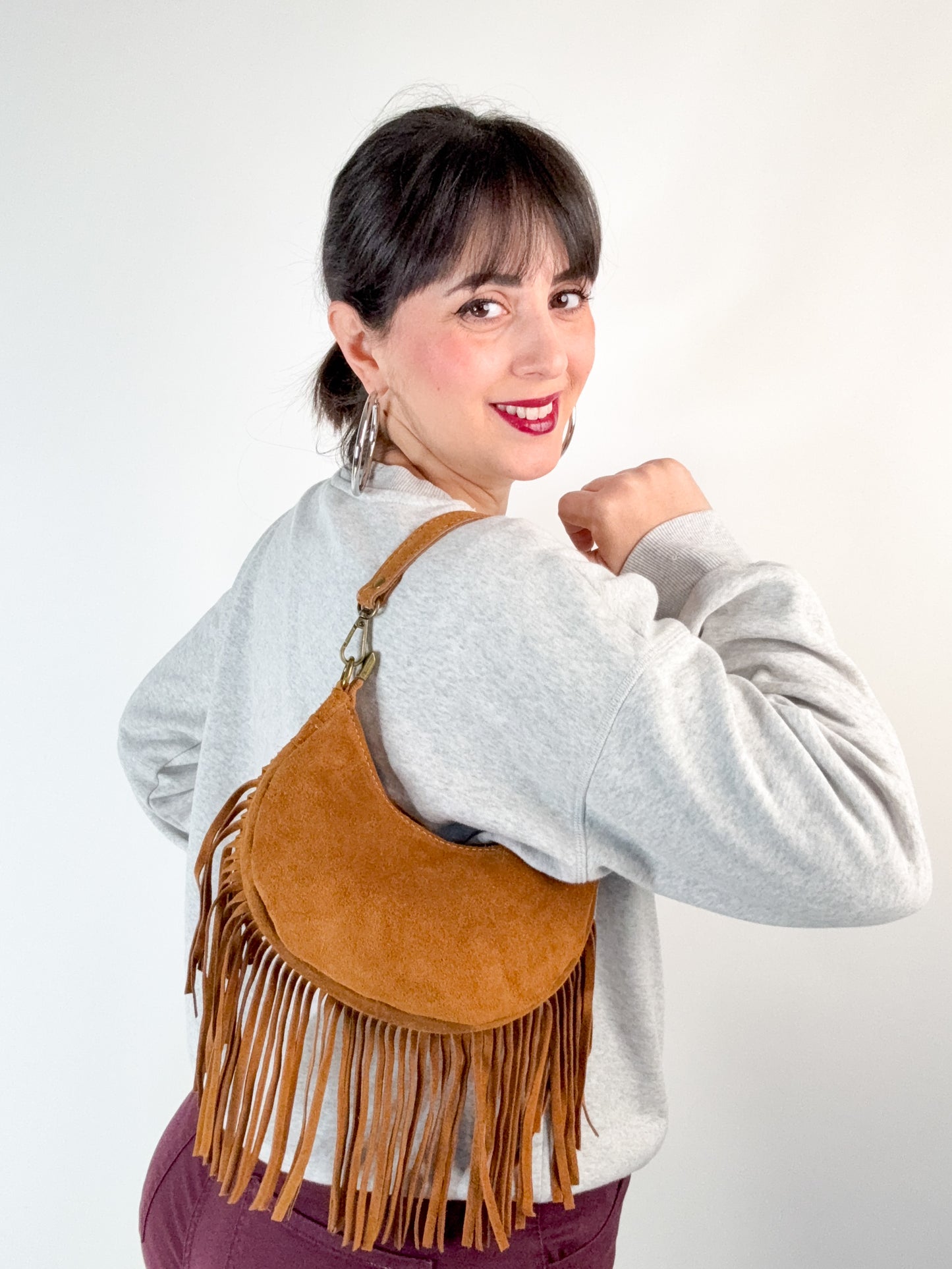 BORSA CAMOSCIO VERA PELLE