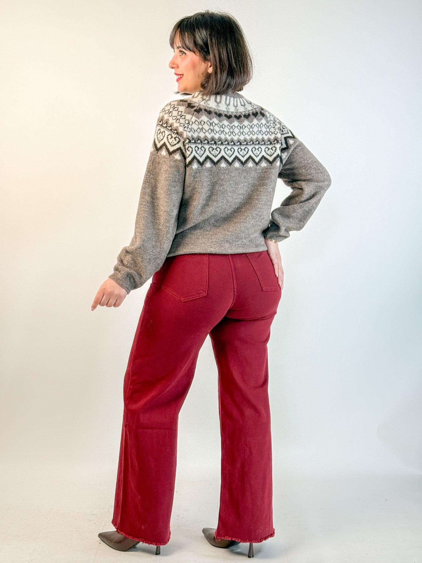 PANTALONE JEANS BORDEAUX