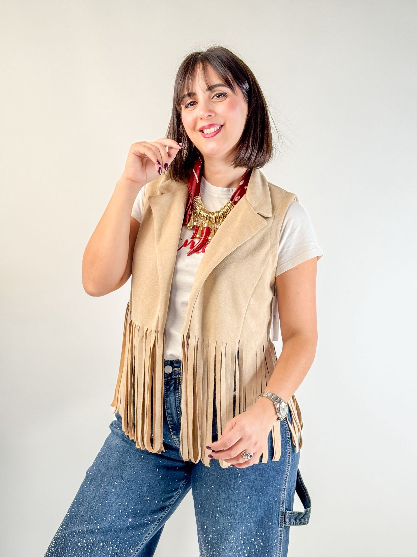 GILET CON FRANGE