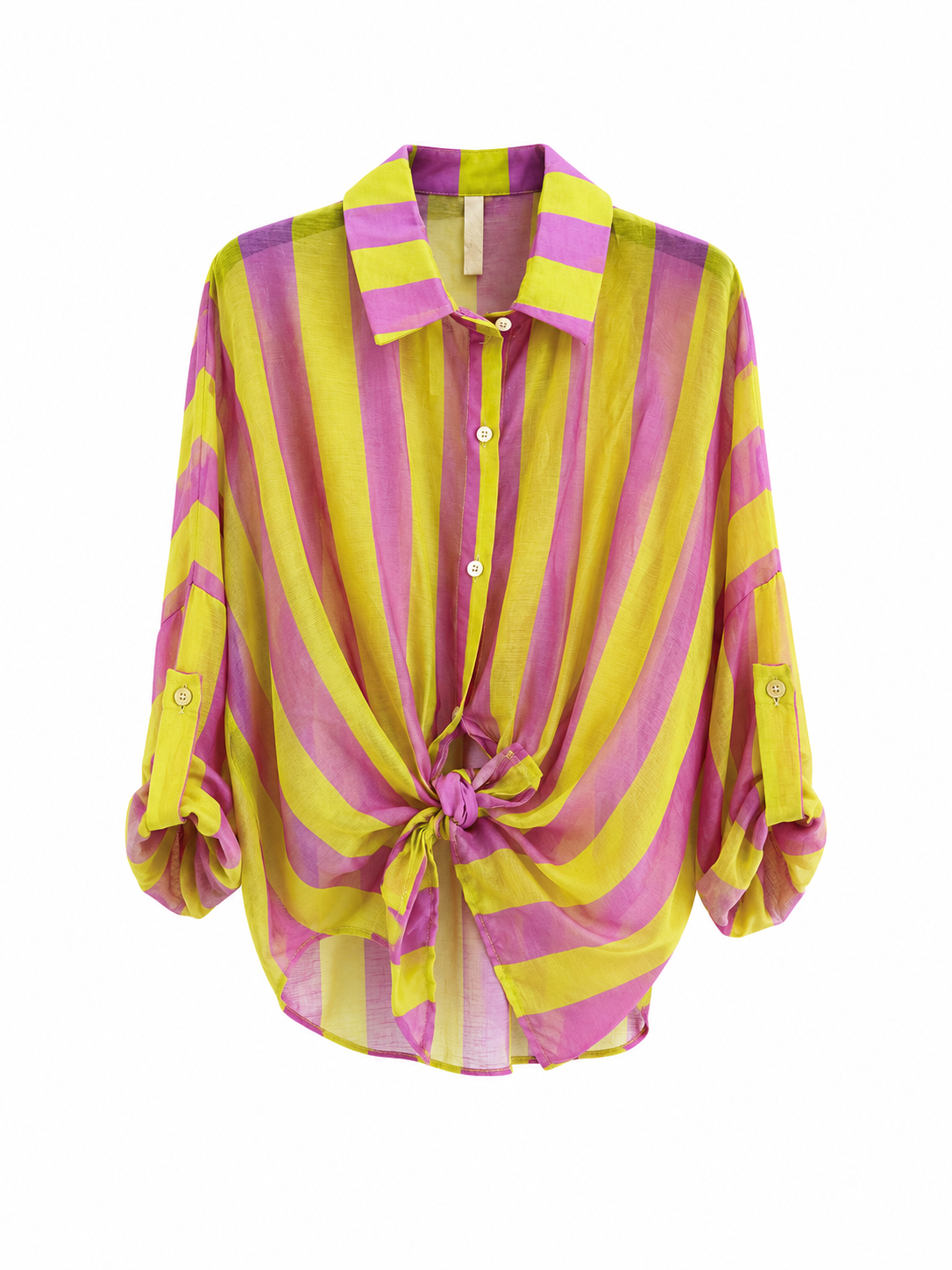 CAMICIA TENCEL RIGHE GRANDI