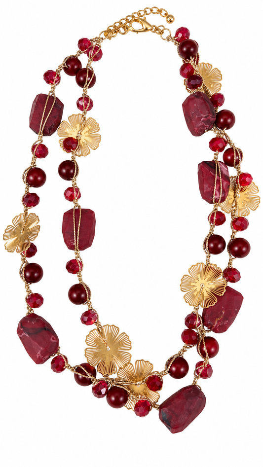 COLLANA FIORE ROSSO