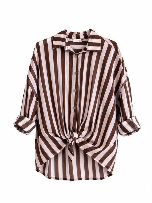 CAMICIA RIVIERA ROSA E MARRONE