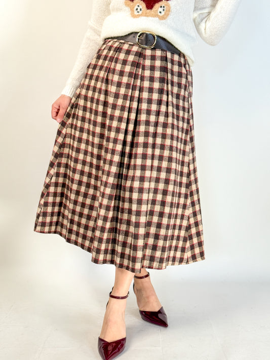 Gonna tartan marrone