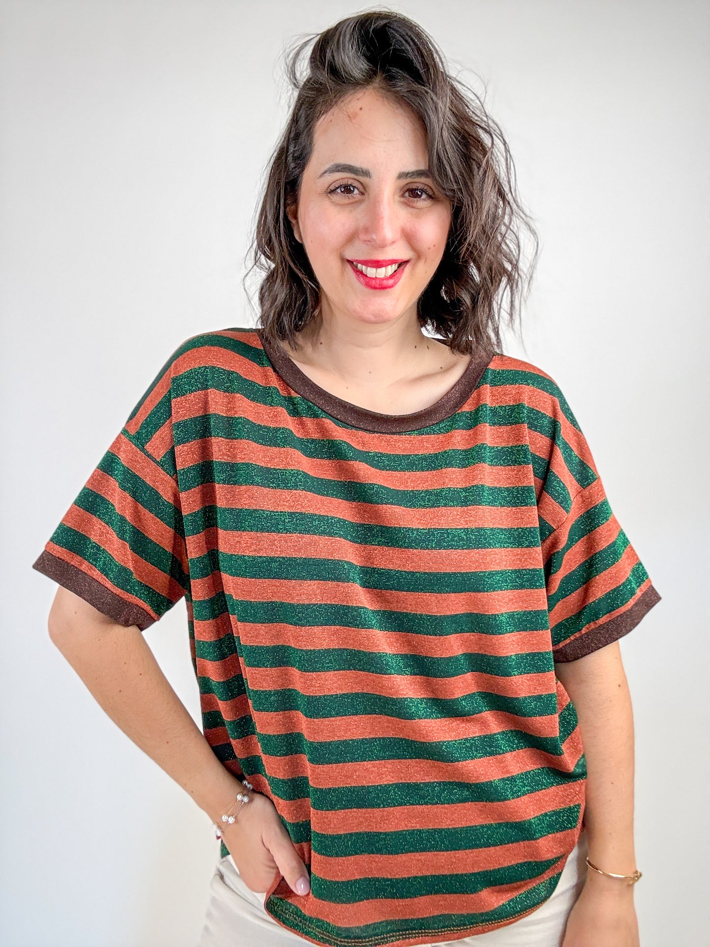 T-SHIRT RIGHE LUREX