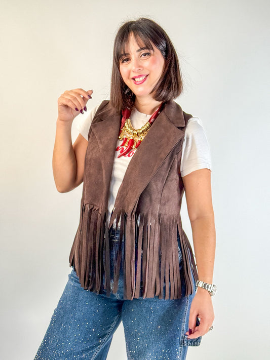 GILET CON FRANGE