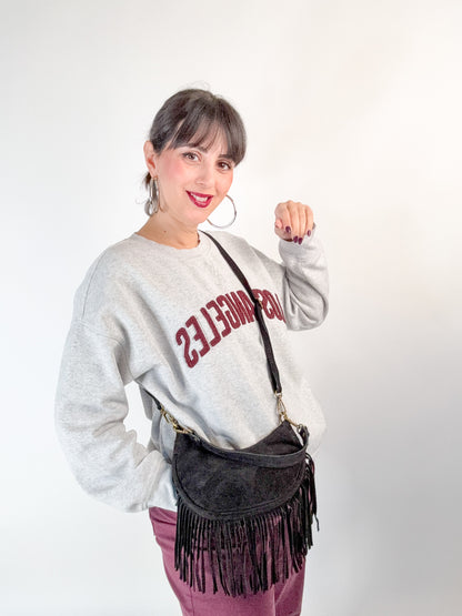 BORSA CAMOSCIO VERA PELLE