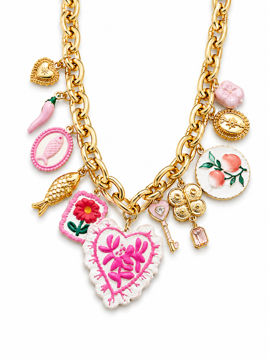 COLLANA CUORE FUCSIA