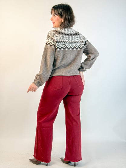PANTALONE JEANS BORDEAUX