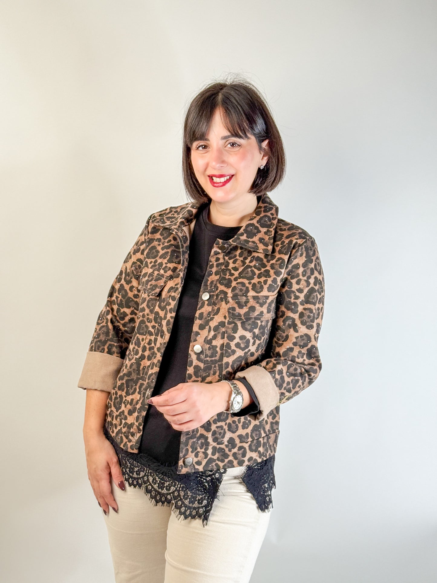 GIACCA ANIMALIER E STRASS