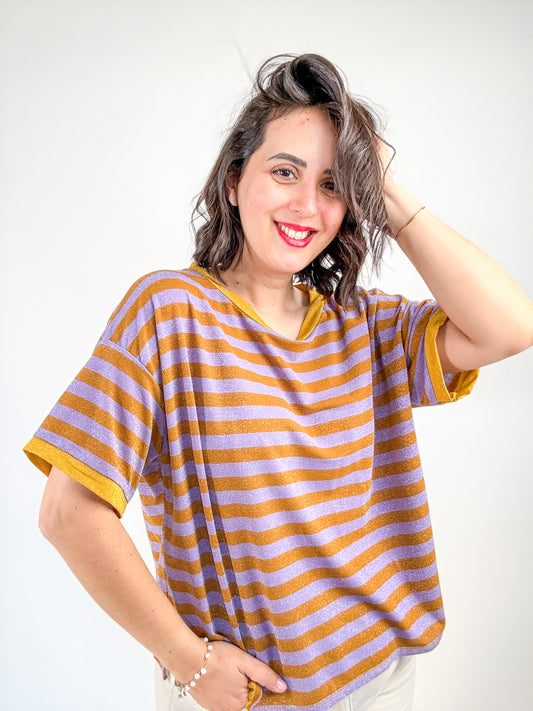 T-SHIRT RIGHE LUREX