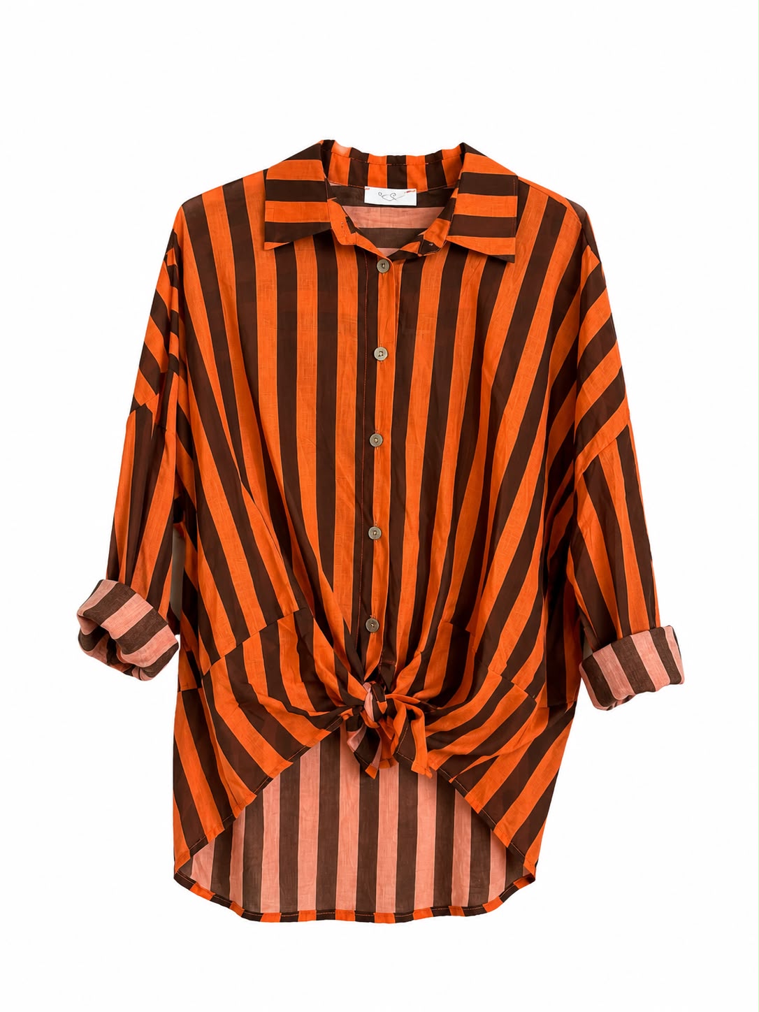 CAMICIA RIVIERA ARANCIO E MARRONE