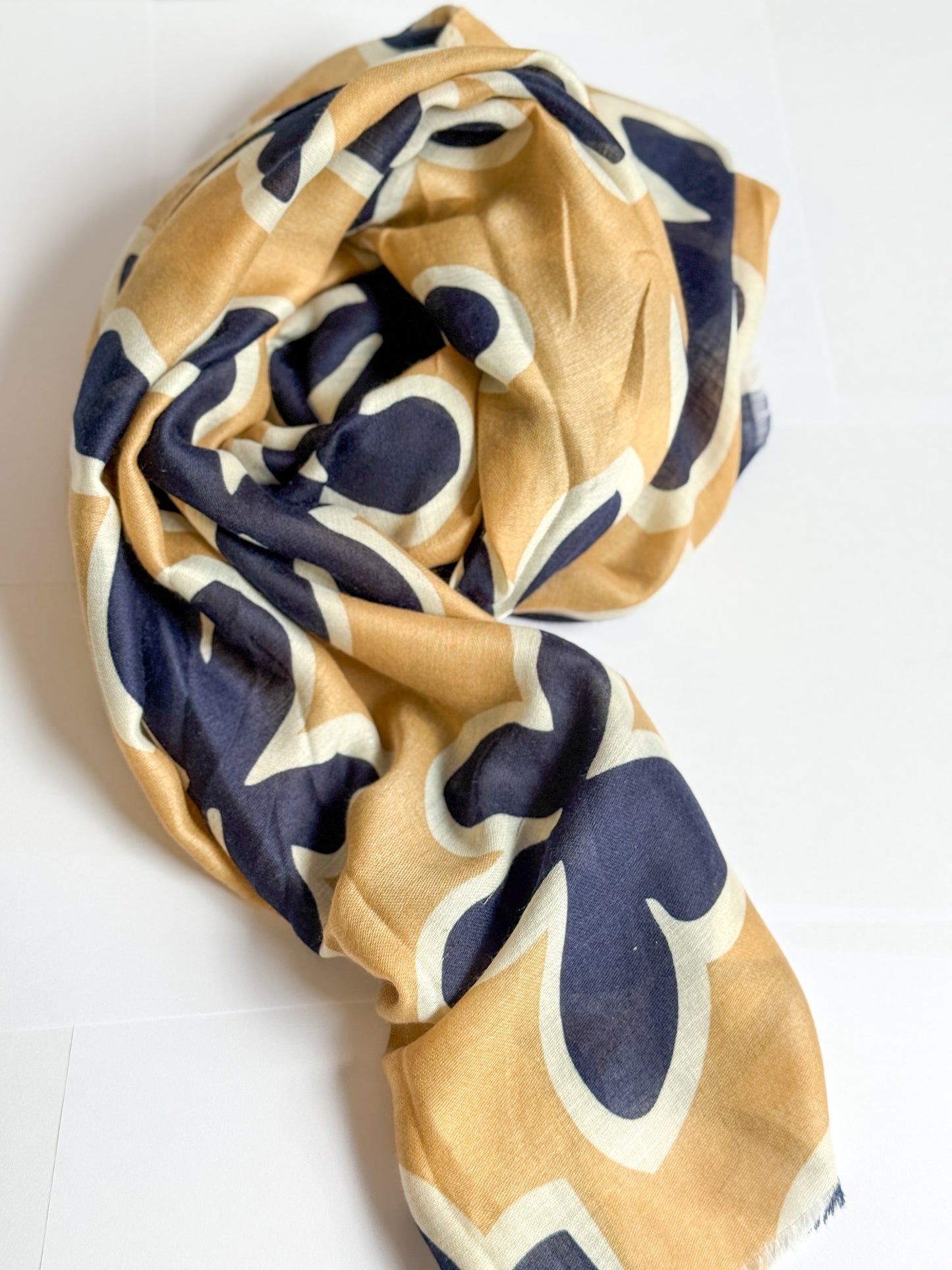SCIARPA BLU E CAMEL