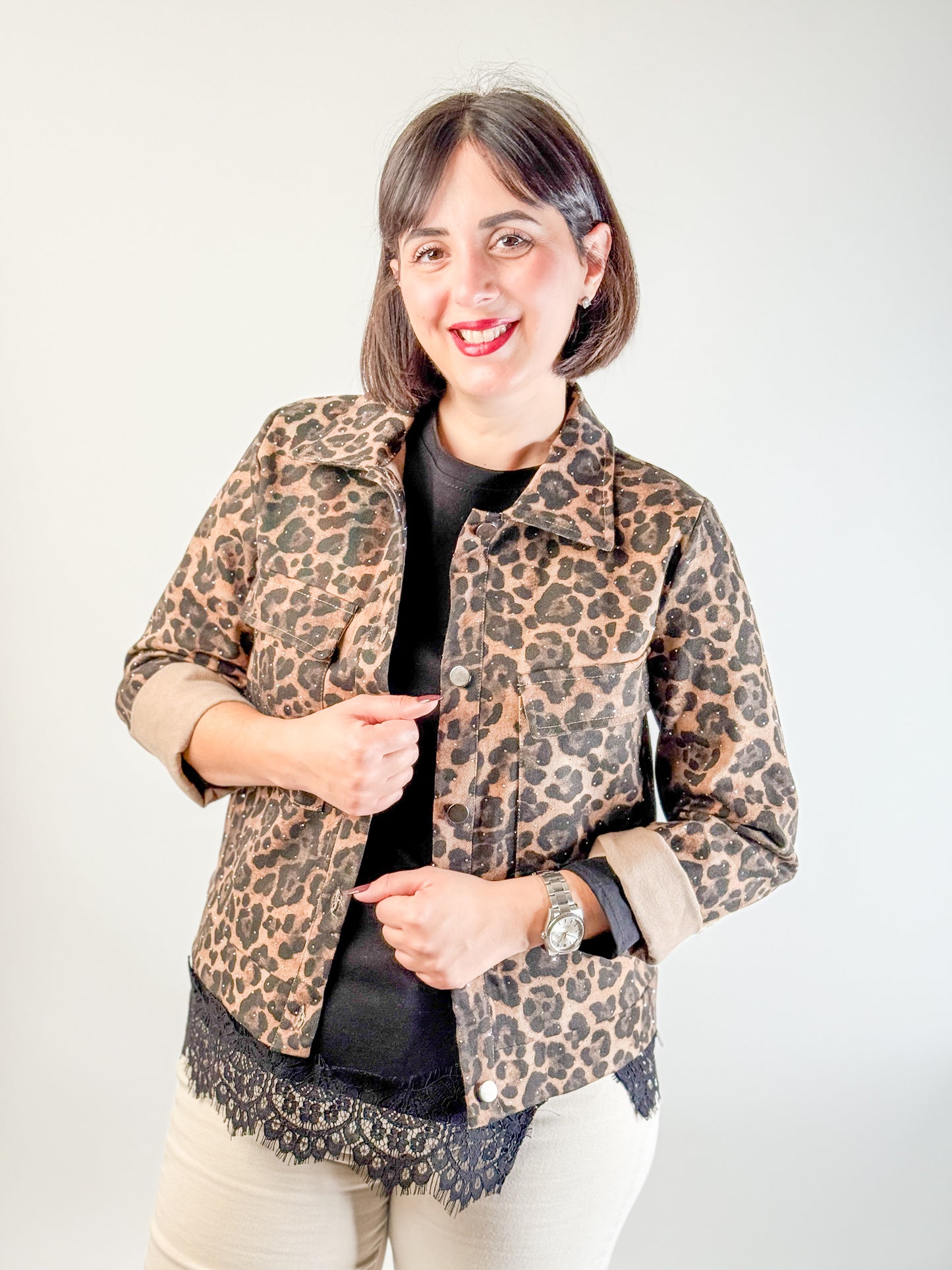 GIACCA ANIMALIER E STRASS