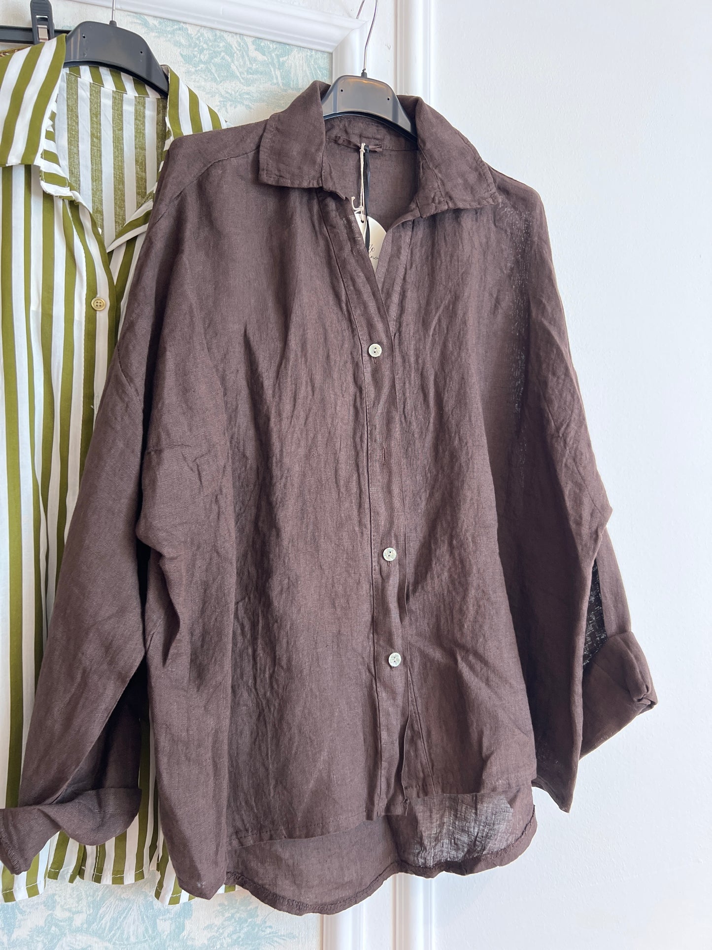 Camicia marrone lino Grazia