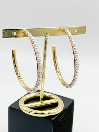 ORECCHINI CERCHIO PERLINA gold