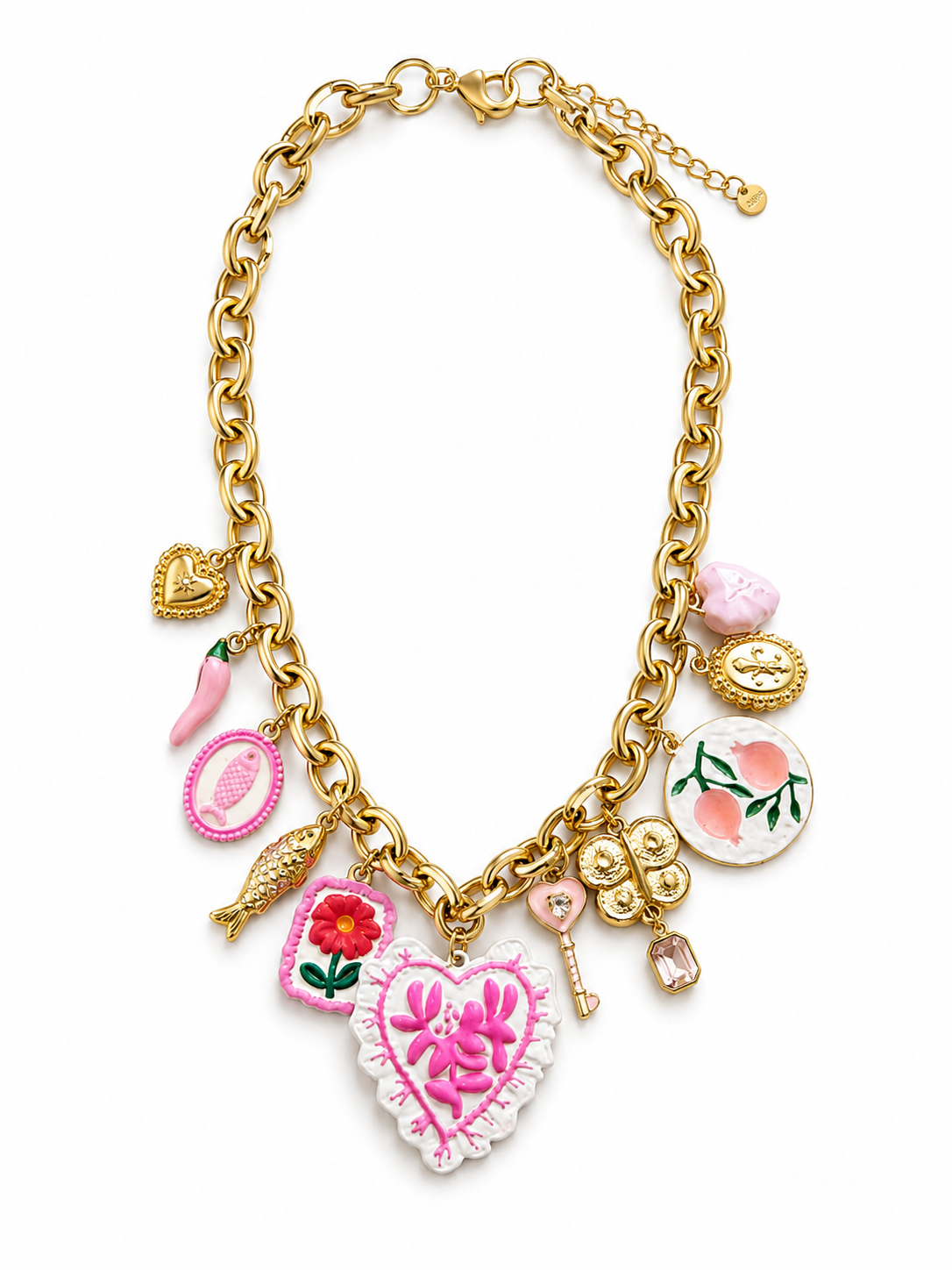 COLLANA CUORE FUCSIA