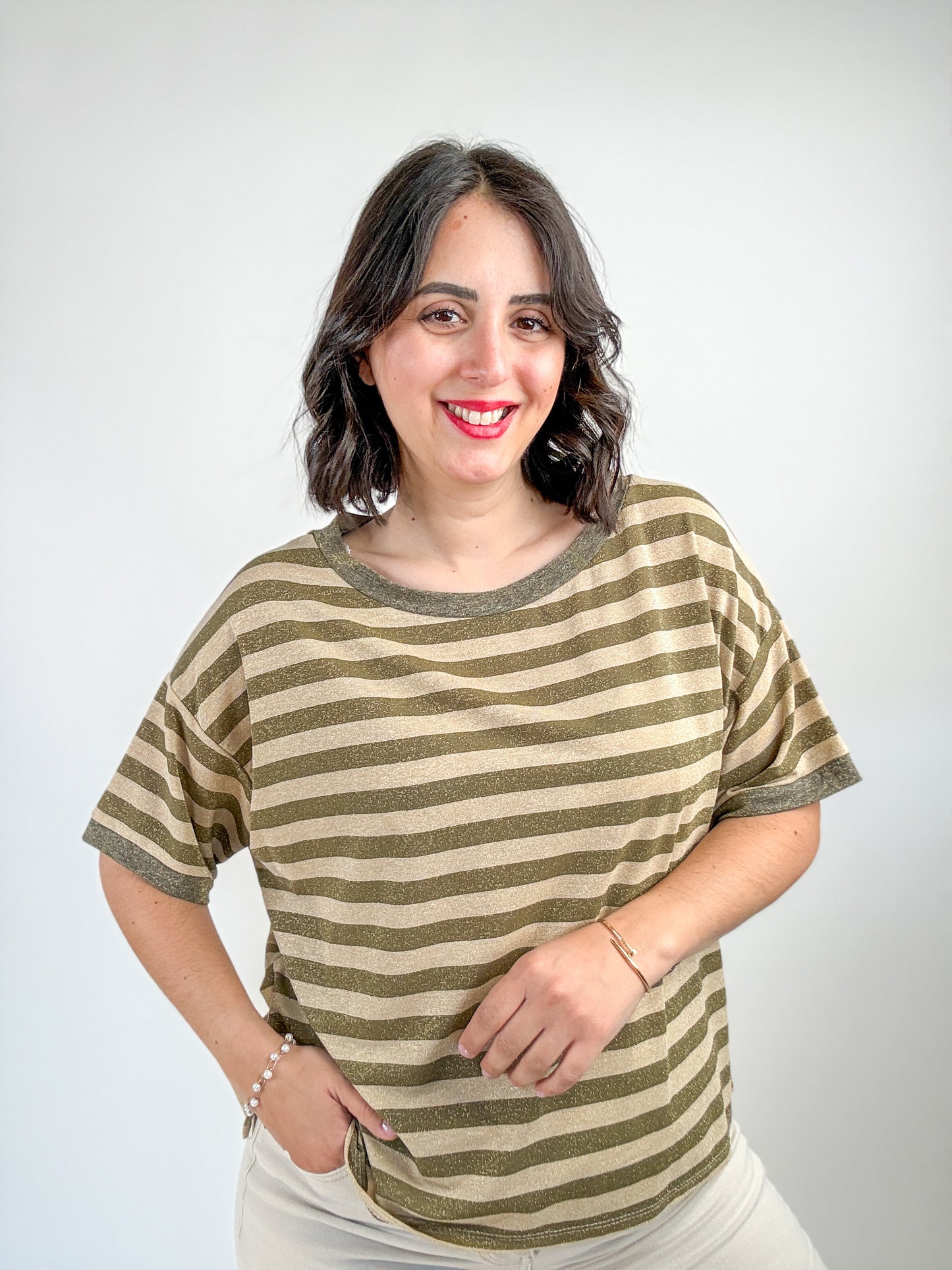 T-SHIRT RIGHE LUREX