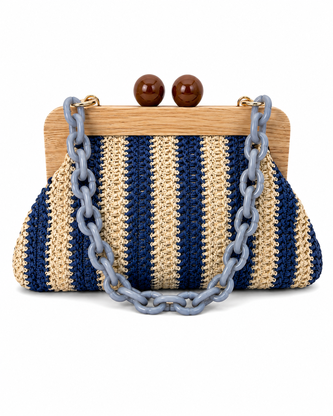 POCHETTE RAFIA E LEGNO