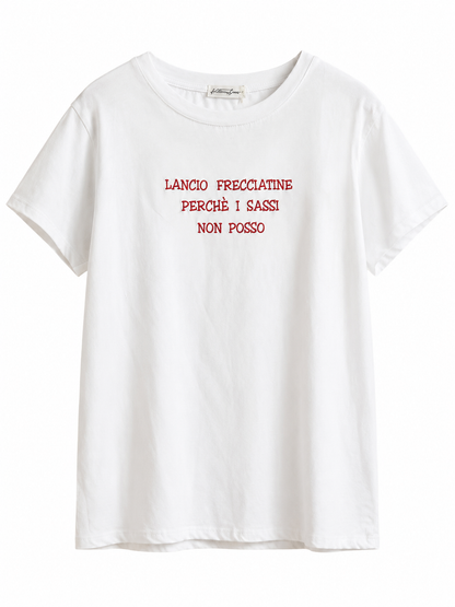 T-SHIRT lancio frecciatine perché sassi non posso
