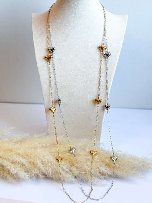 COLLANA cascata di cuori