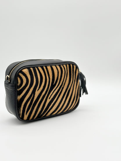BORSA CAMILLA ZEBRATA beige e nera