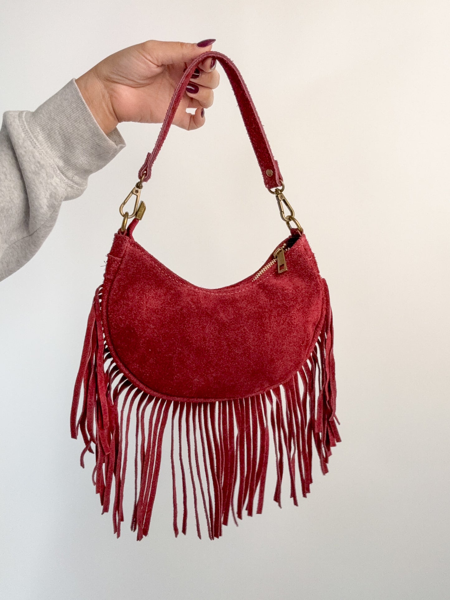 BORSA CAMOSCIO VERA PELLE