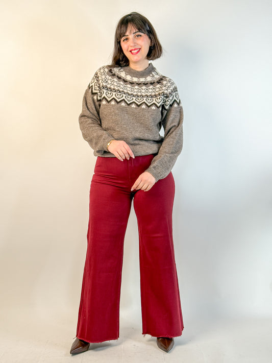 PANTALONE JEANS BORDEAUX