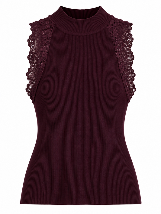 TOP IN MAGLIA CON PIZZO