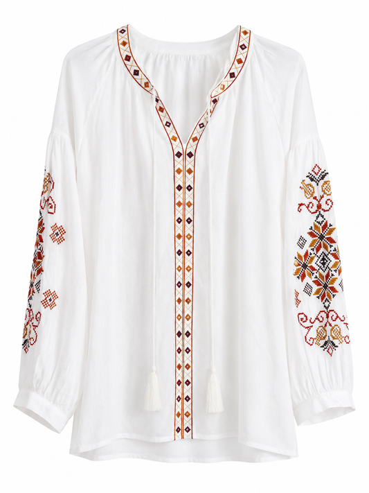 CAMICIA BOHO ARANCIO