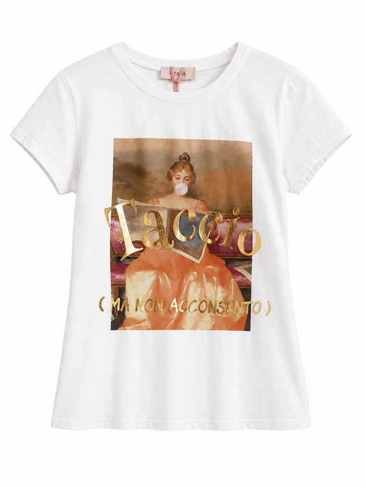 T-SHIRT SLIM “taccio ma non acconsento”