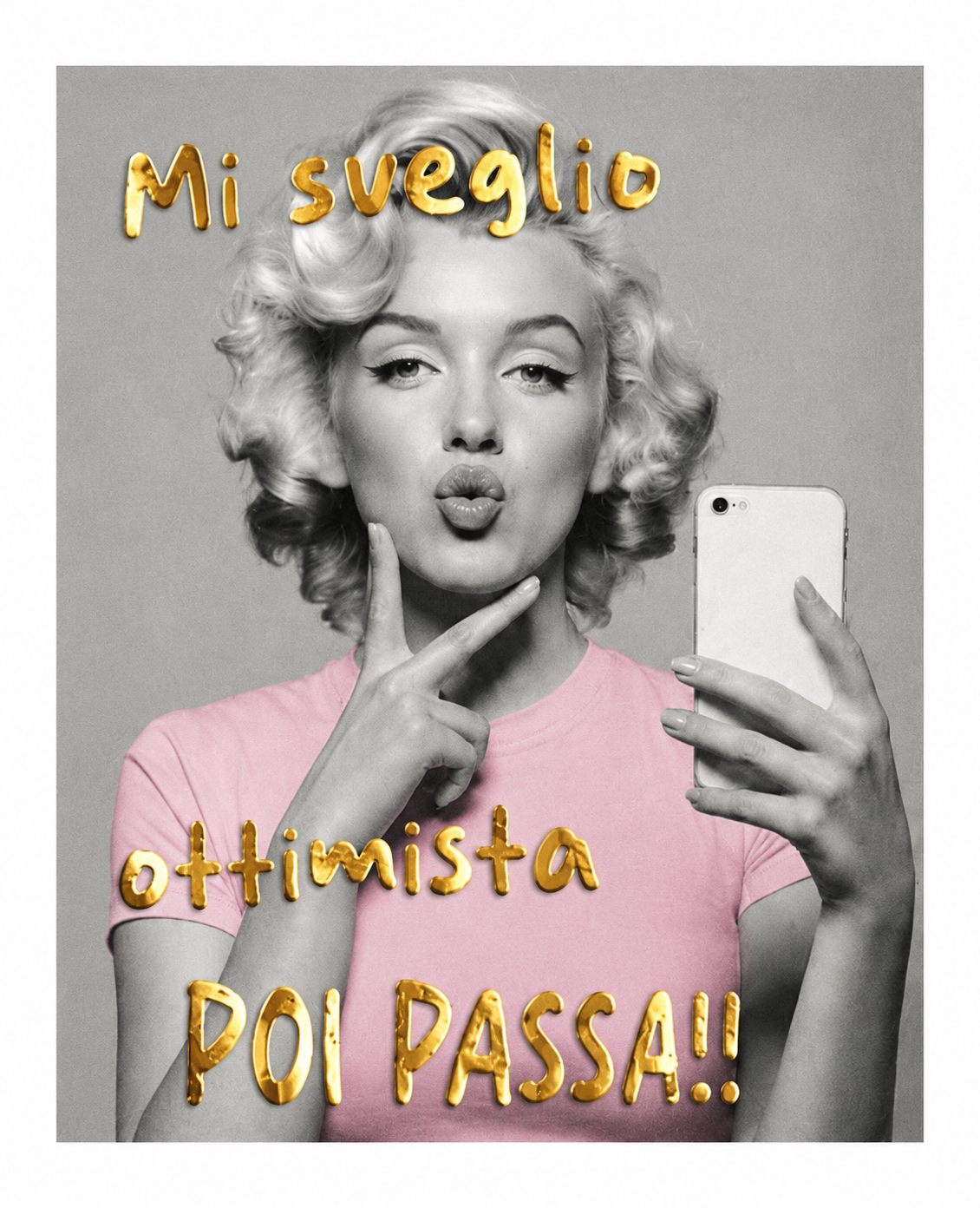 T-SHIRT SLIM  “mi sveglio ottimista poi passa”